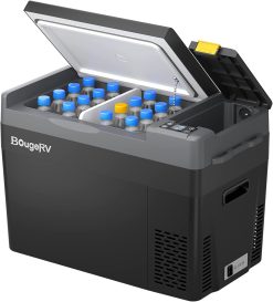 BougeRV CRPRO Nevera de Compresor 12v, 29 Litros Nevera para Coche(-22℃~10℃), 12/24V DC &110-240V AC Nevera Portátil para Coche, 12v Nevera, para Coche, Camping, Viaje, Negro