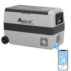 Alpicool T50 50 litros Nevera portátil 12 V 24 V congelador, pequeño congelador para coche, camping, camión, barco y enchufe con puerto USB