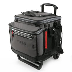 Titan by Arctic Zone Deep Freeze 60 (50+10) - Enfriador plegable con ruedas y carrito todo terreno, color gris piel de tiburón
