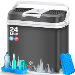 KESSER® Nevera eléctrica portátil 24 Litros | ENFRÍA y CALIENTA | Enfriador Termoeléctrica 12V y 230V | Mini nevera para Auto y Camping | EEK A+++ | Incluye 2 acumuladores de frío | Antracita